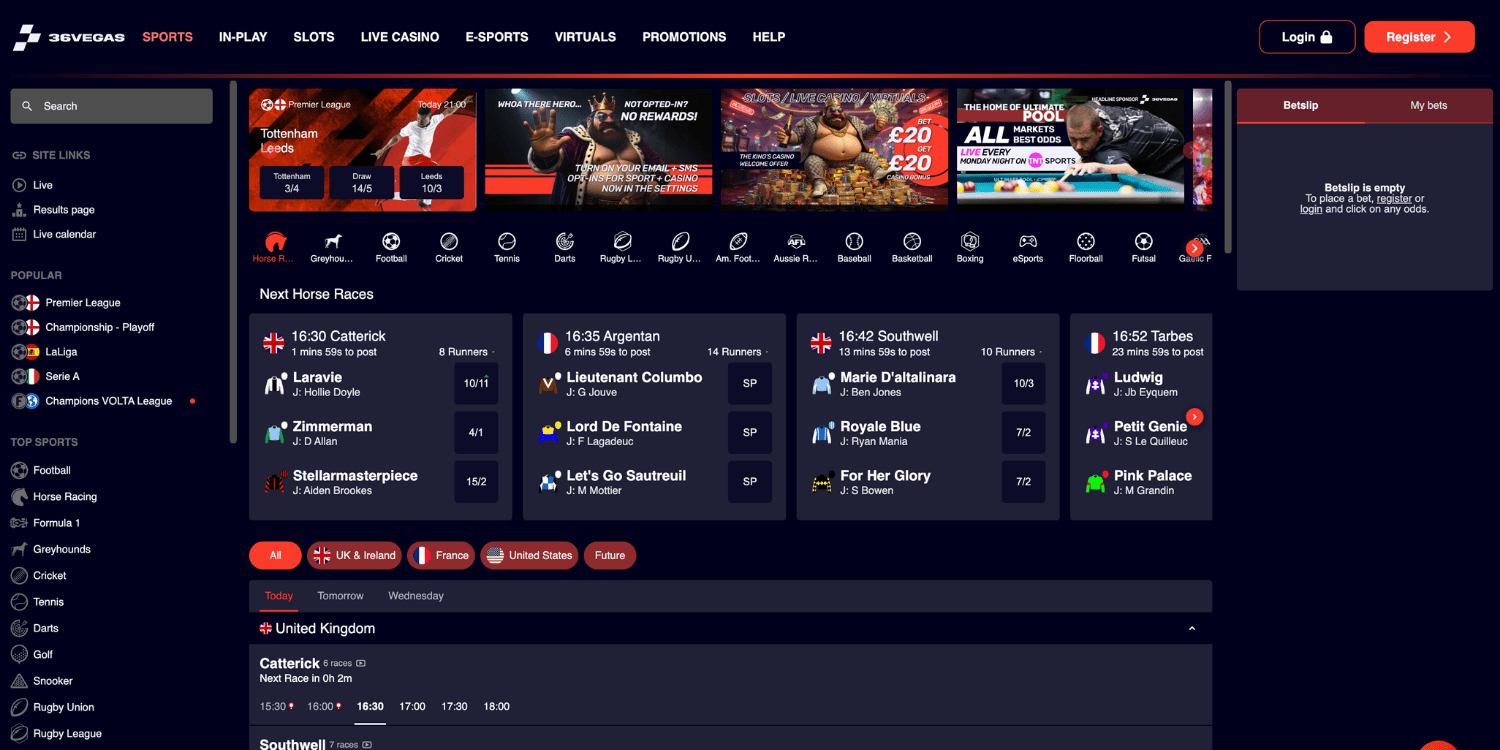 36Vegas non GamStop bookmaker sports markets and bonuses